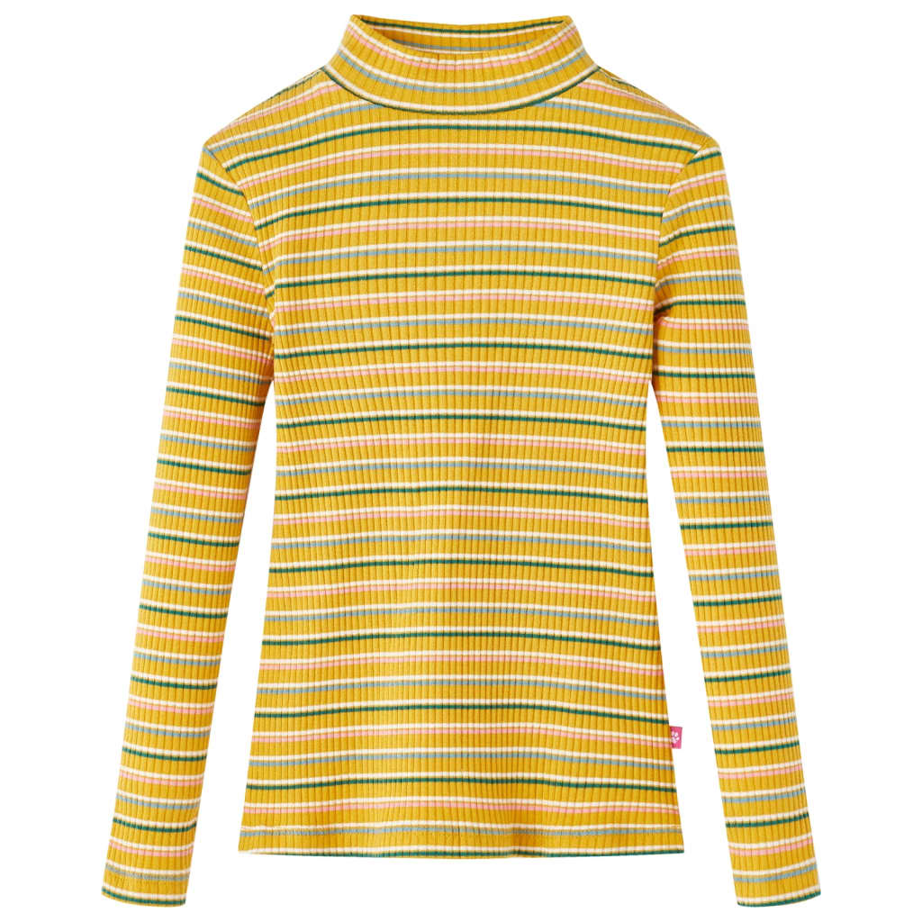 VidaXL Kindershirt mit langen Ärmeln 104 gestreift Ocker