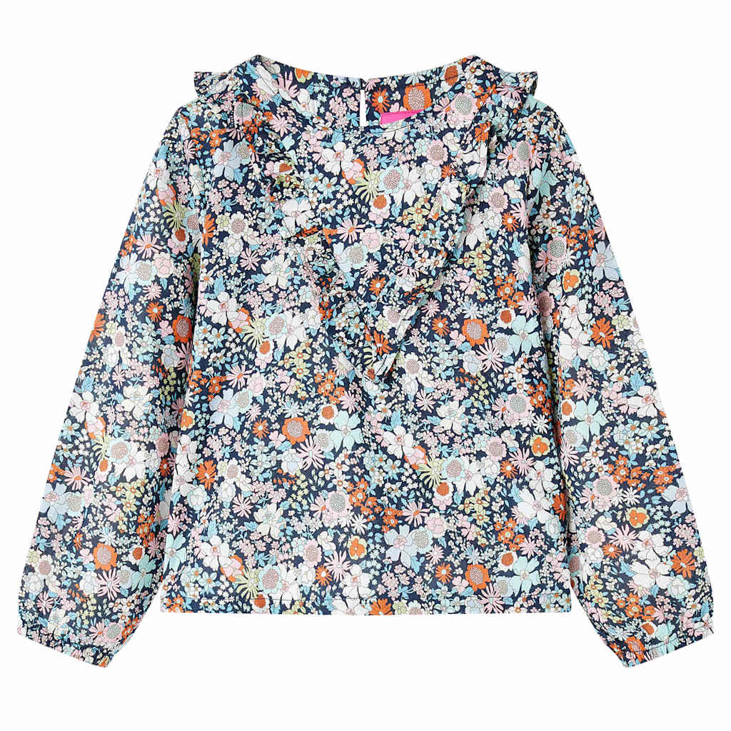 VidaXL Kindershirt mit langen Ärmeln 104 dunkelblau