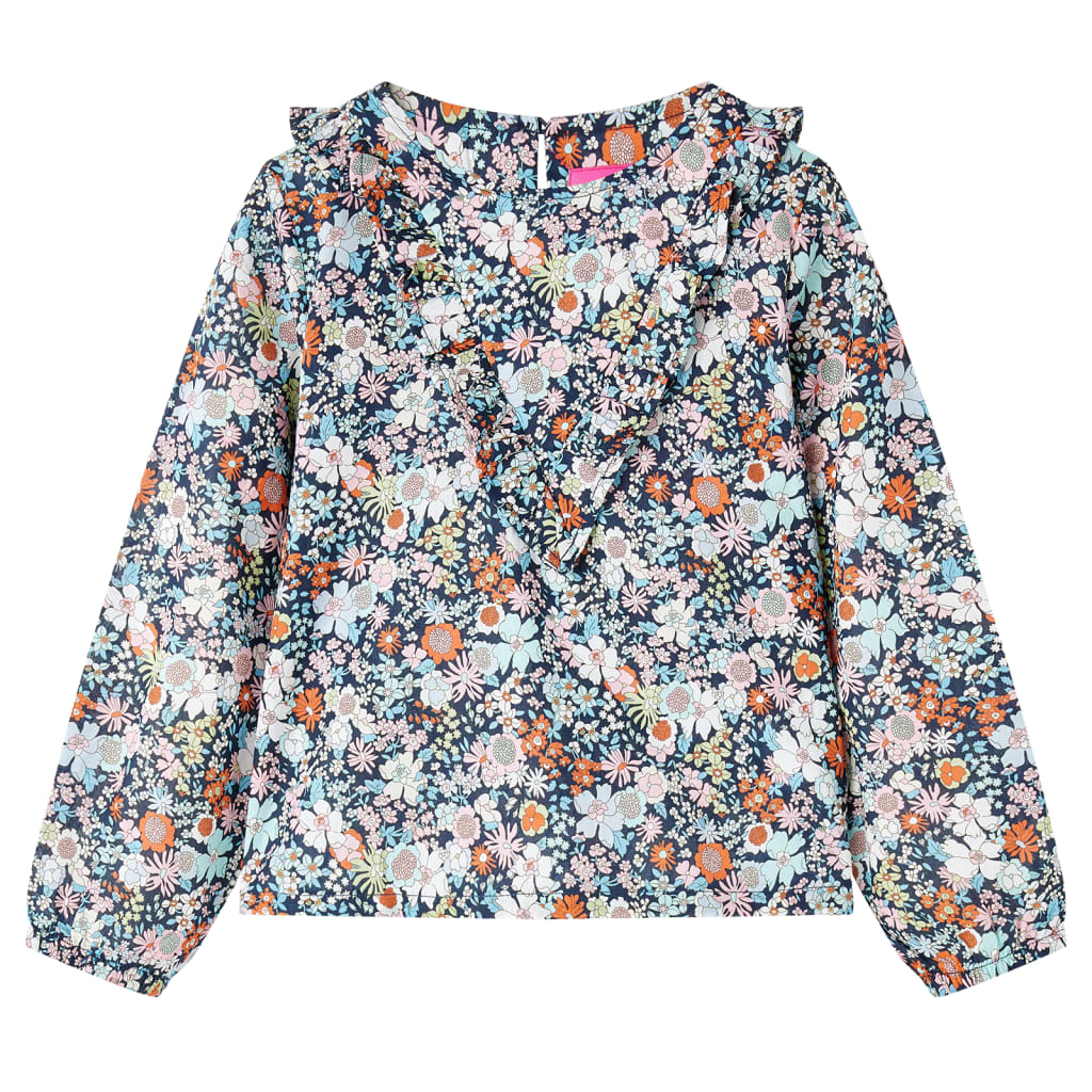 VidaXL Kindershirt mit langen Ärmeln 116 dunkelblau