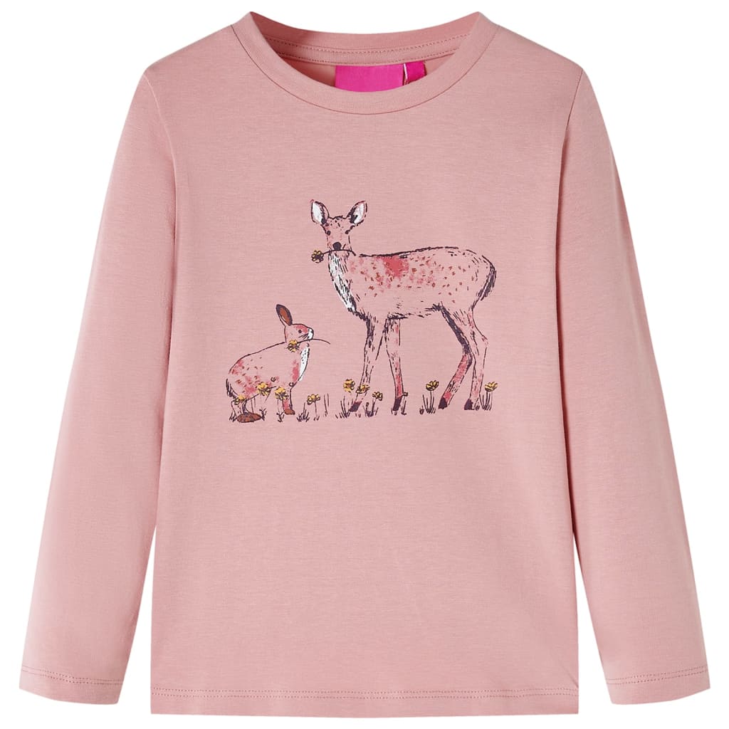 VidaXL Kindershirt mit langen Ärmeln 92 rosa