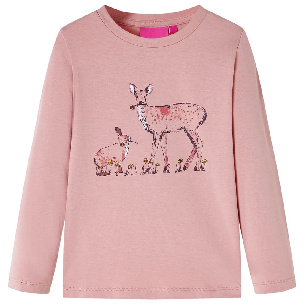 VidaXL Kindershirt mit langen Ärmeln 128 rosa