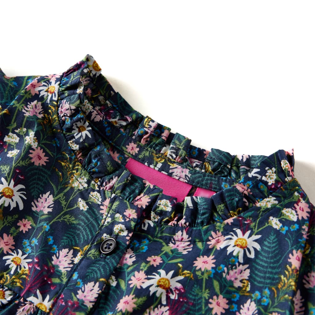 VidaXL Kinderkleid mit langen Ärmeln 116 dunkelblau