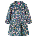 VidaXL Kinderkleid mit langen Ärmeln 140 dunkelblau
