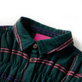 VidaXL Kinderkleid mit langen Ärmeln und Rüschen 128 Dunkelgrün