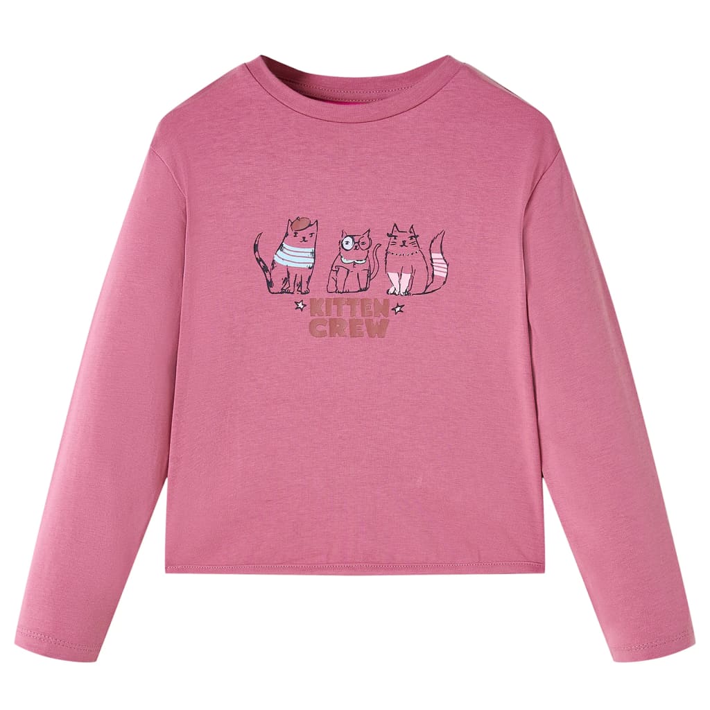 VidaXL Kindershirt mit langen Ärmeln 92 himbeerfarben