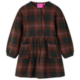 VidaXL Kinderkleid mit langen Ärmeln 140 cognacfarben