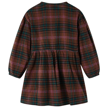 VidaXL Kinderkleid mit langen Ärmeln 140 cognacfarben