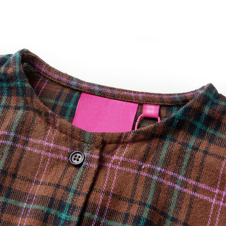 VidaXL Kinderkleid mit langen Ärmeln 140 cognacfarben