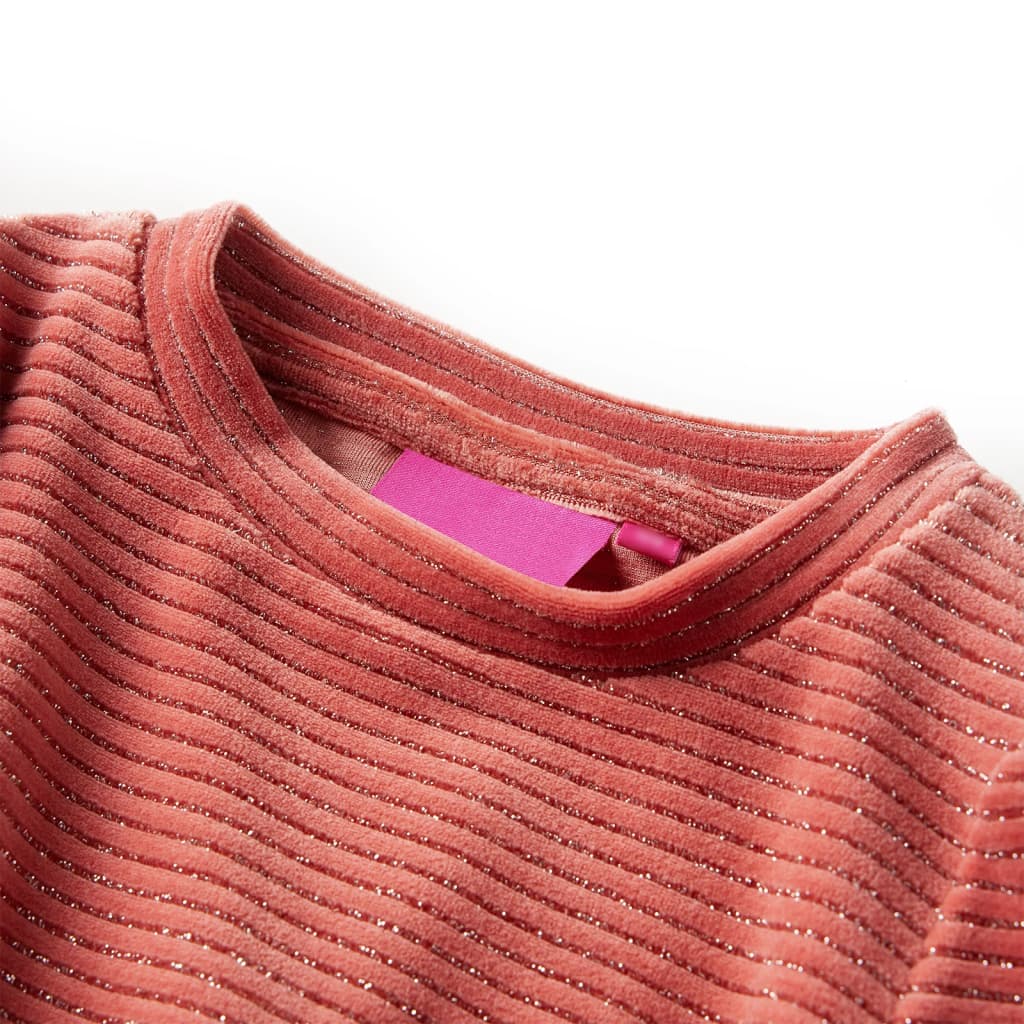 VidaXL Kinderkleid mit langen Ärmeln 128 Mittelrosa
