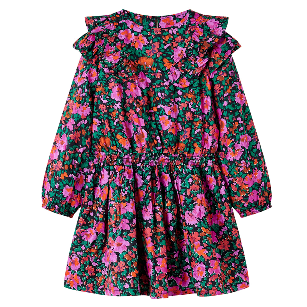 VidaXL Kinderkleid mit langen Ärmeln 104 leuchtendes Rosa