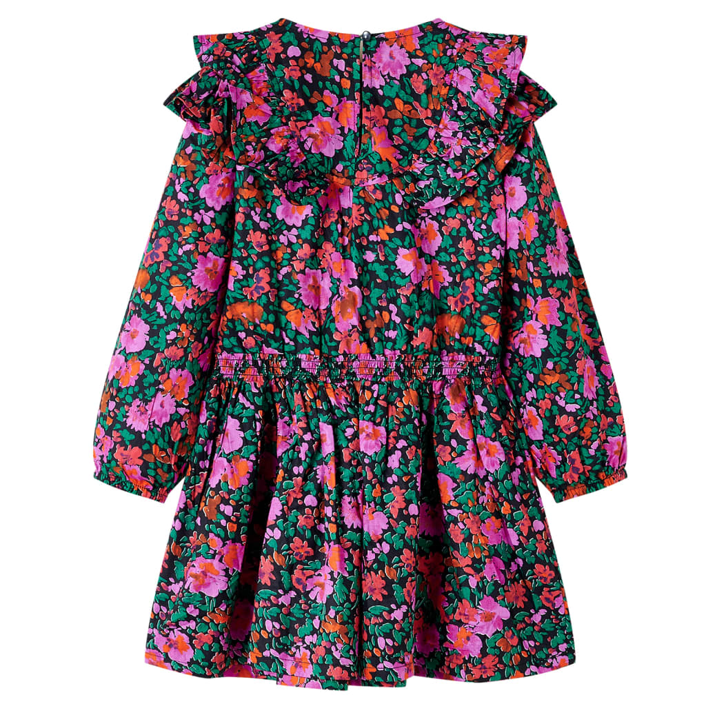 VidaXL Kinderkleid mit langen Ärmeln 116 leuchtendes Rosa