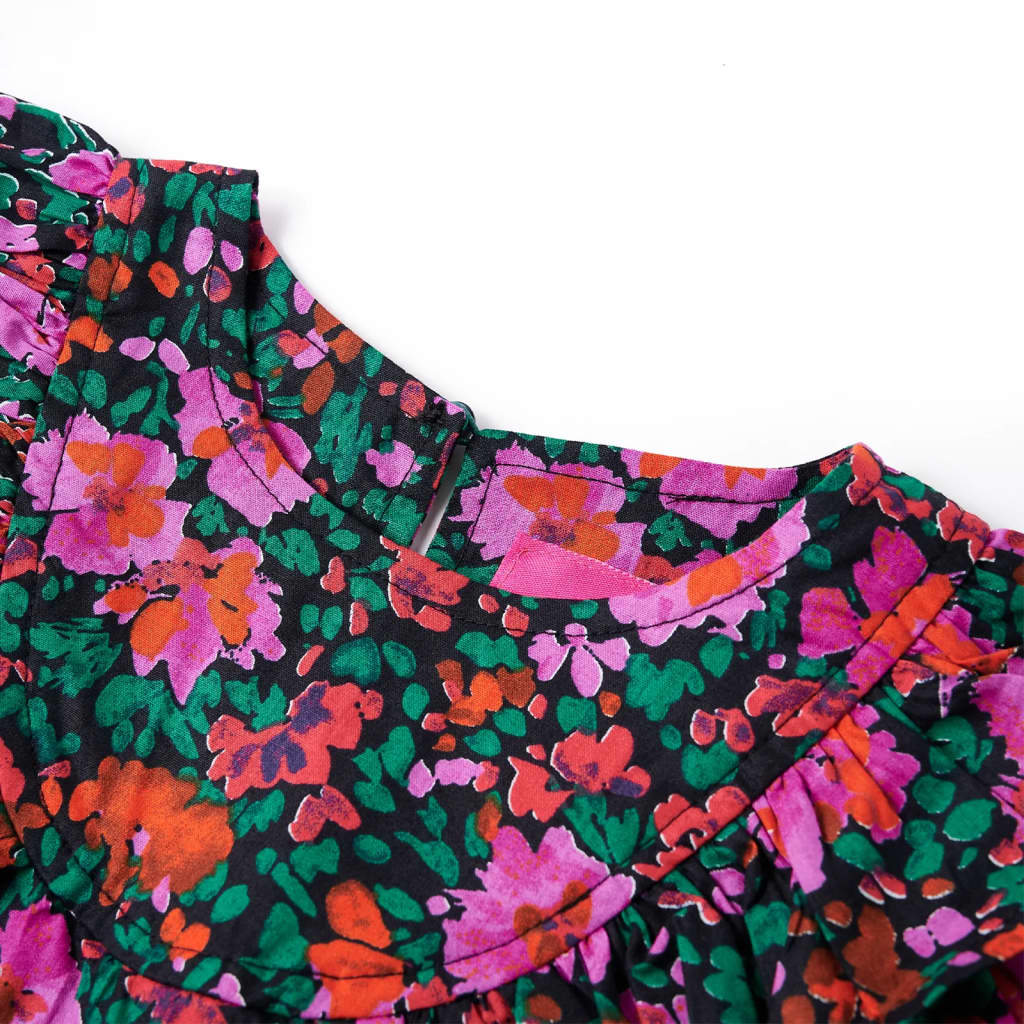 VidaXL Kinderkleid mit langen Ärmeln 116 leuchtendes Rosa