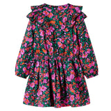 VidaXL Kinderkleid mit langen Ärmeln 128 leuchtendes Rosa