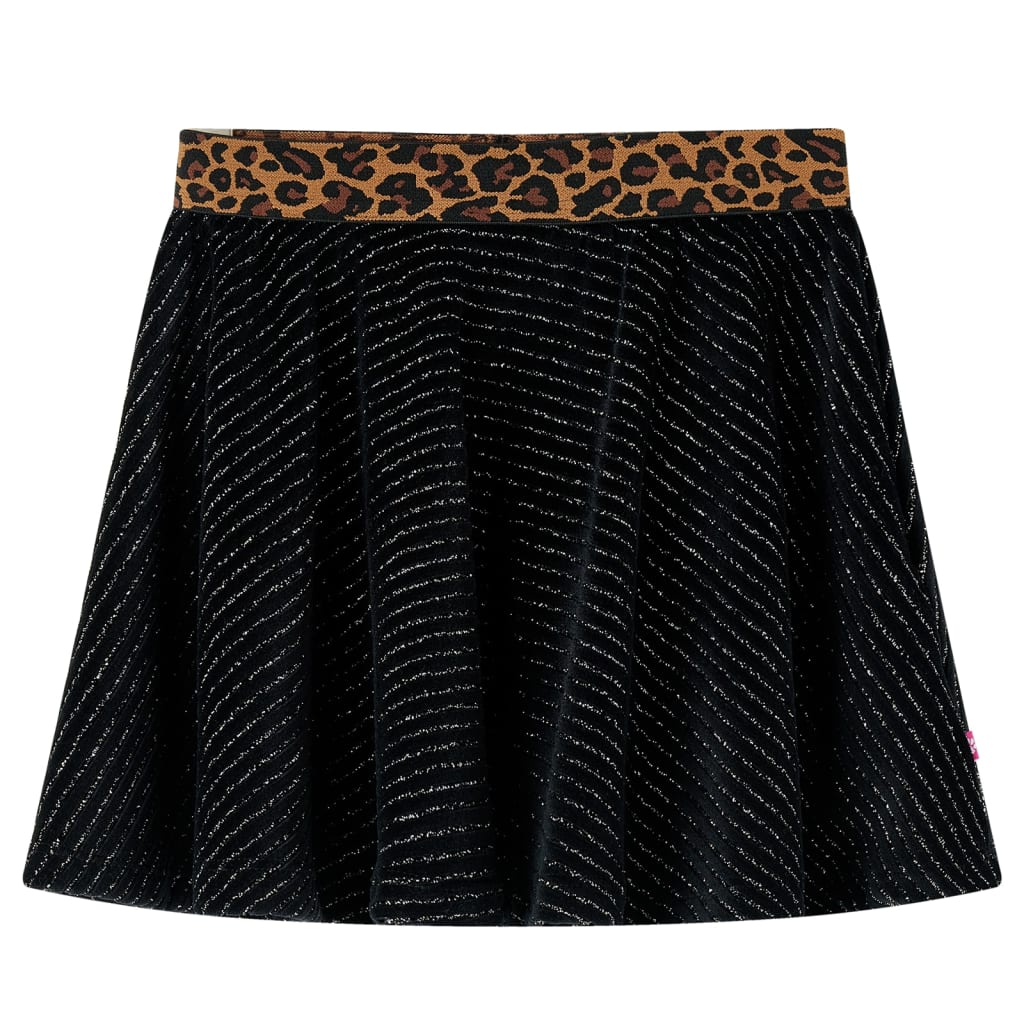 VidaXL Kinderrock mit Leopardenbund 128 Schwarz