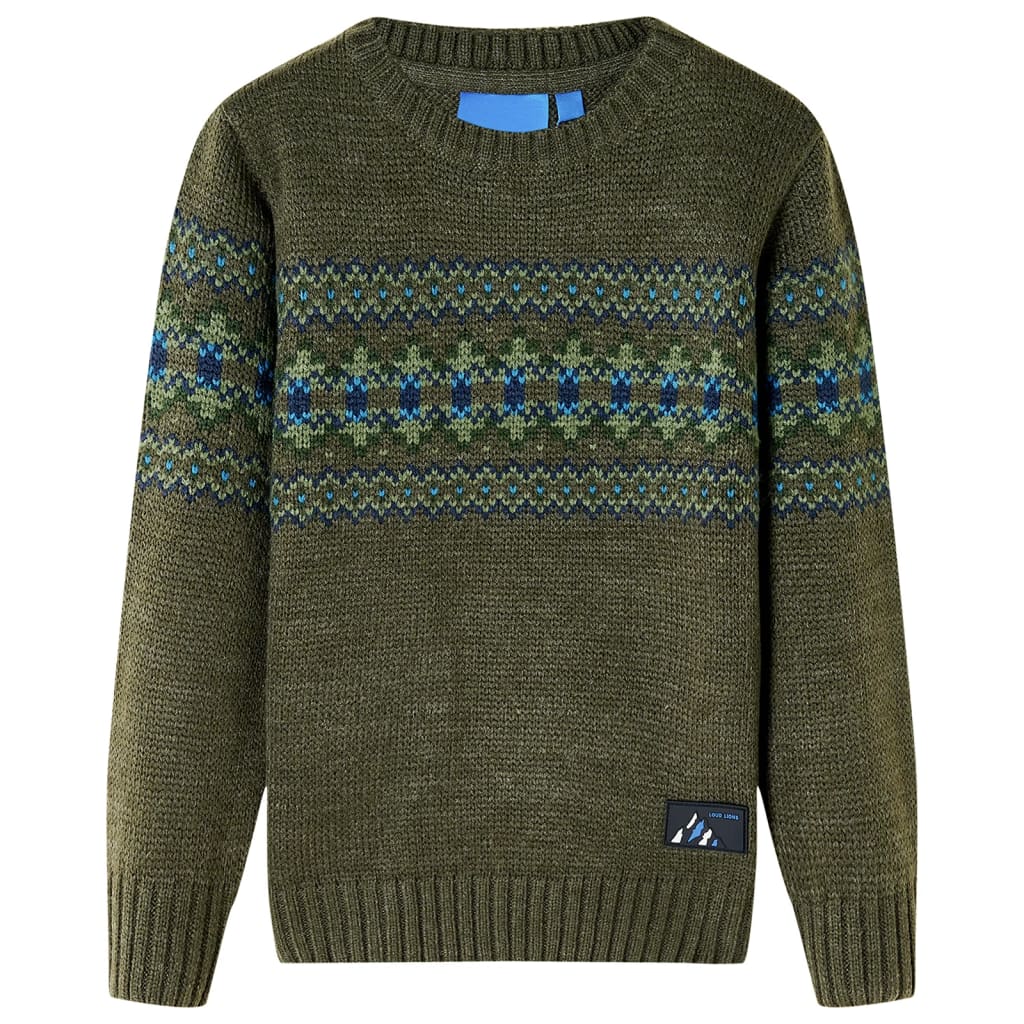 VidaXL Kinderpullover gestrickt 92 Khaki