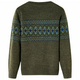 VidaXL Kinderpullover gestrickt 92 Khaki