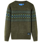 VidaXL Kinderpullover gestrickt 128 Khaki
