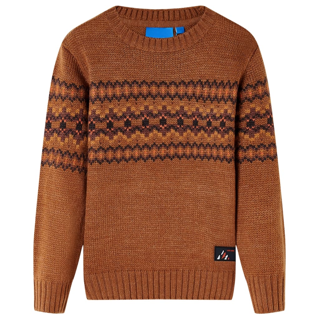 VidaXL Kinderpullover gestrickt 116 cognacfarben
