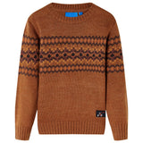 VidaXL Kinderpullover gestrickt 116 cognacfarben