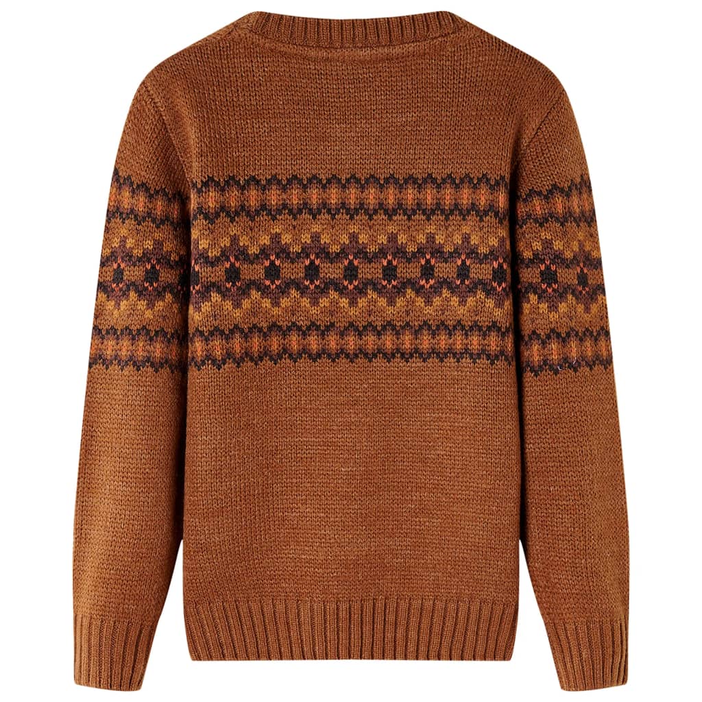 VidaXL Kinderpullover gestrickt 116 cognacfarben