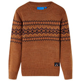 VidaXL Kinderpullover gestrickt 140 cognacfarben