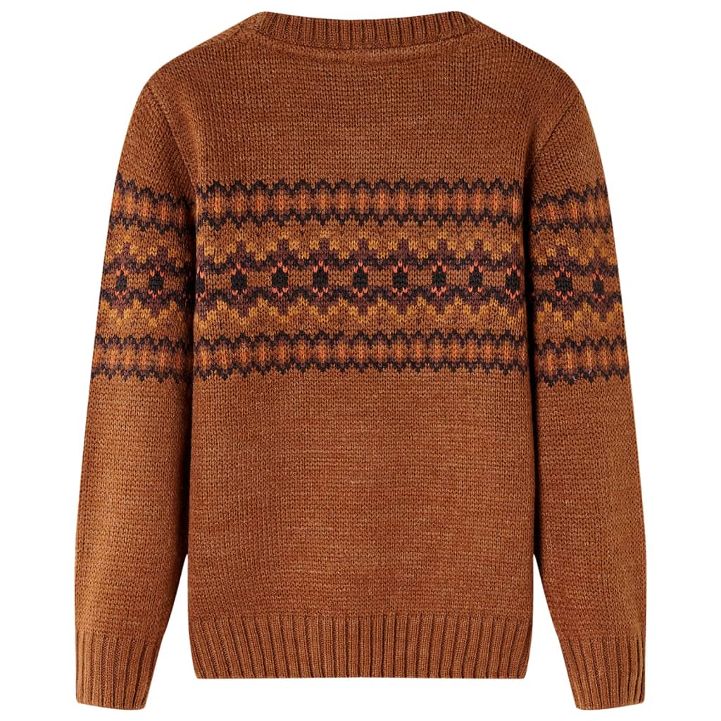 VidaXL Kinderpullover gestrickt 140 cognacfarben