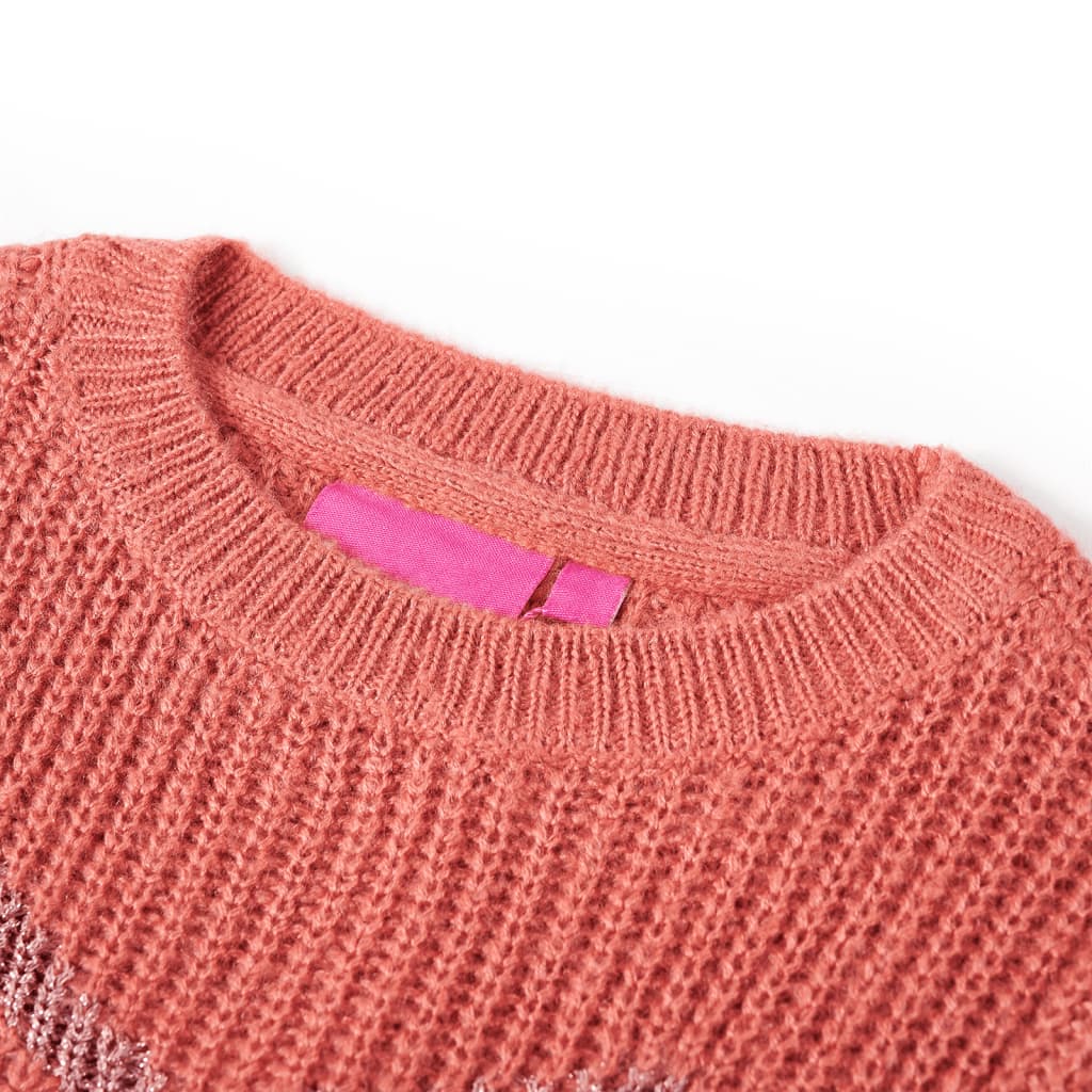 VidaXL Kinderpullover gestrickt 92 Mittelrosa