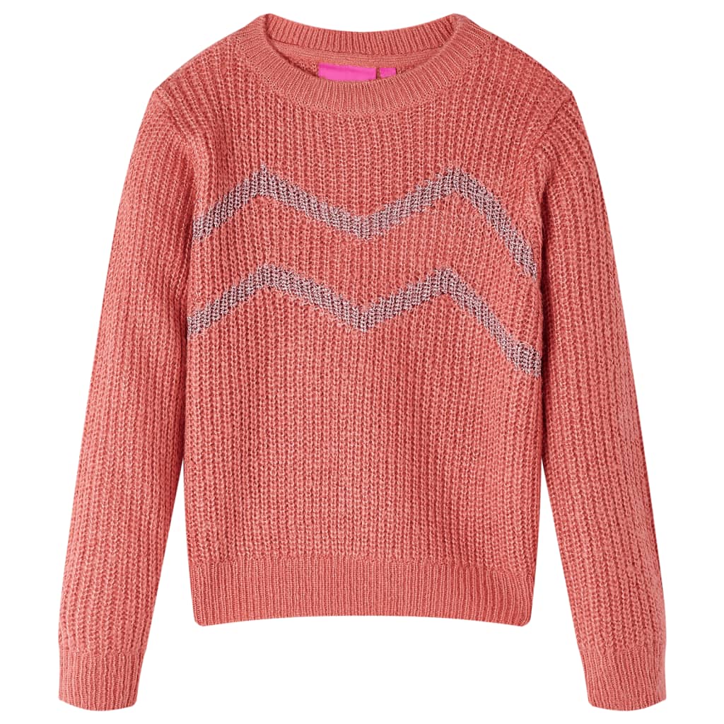 VidaXL Kinderpullover gestrickt 104 mittelrosa