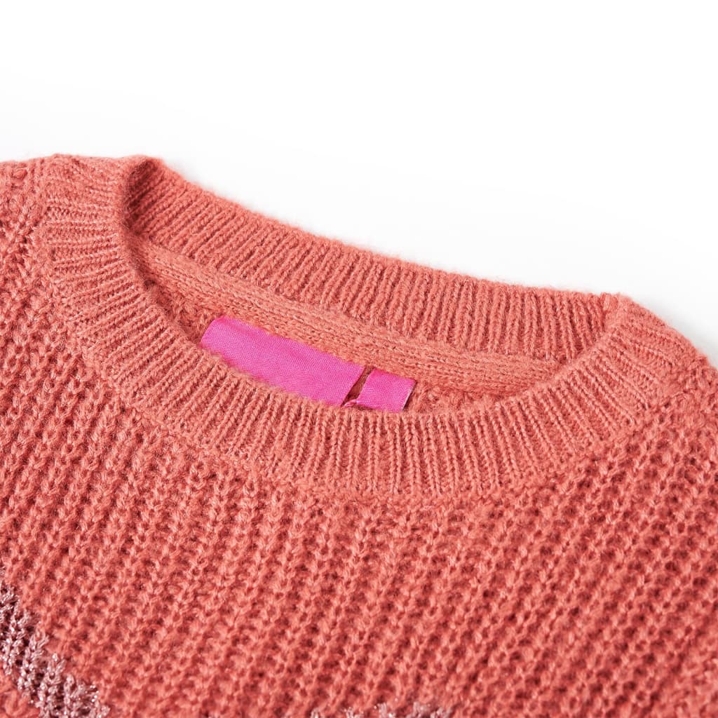 VidaXL Kinderpullover gestrickt 104 mittelrosa