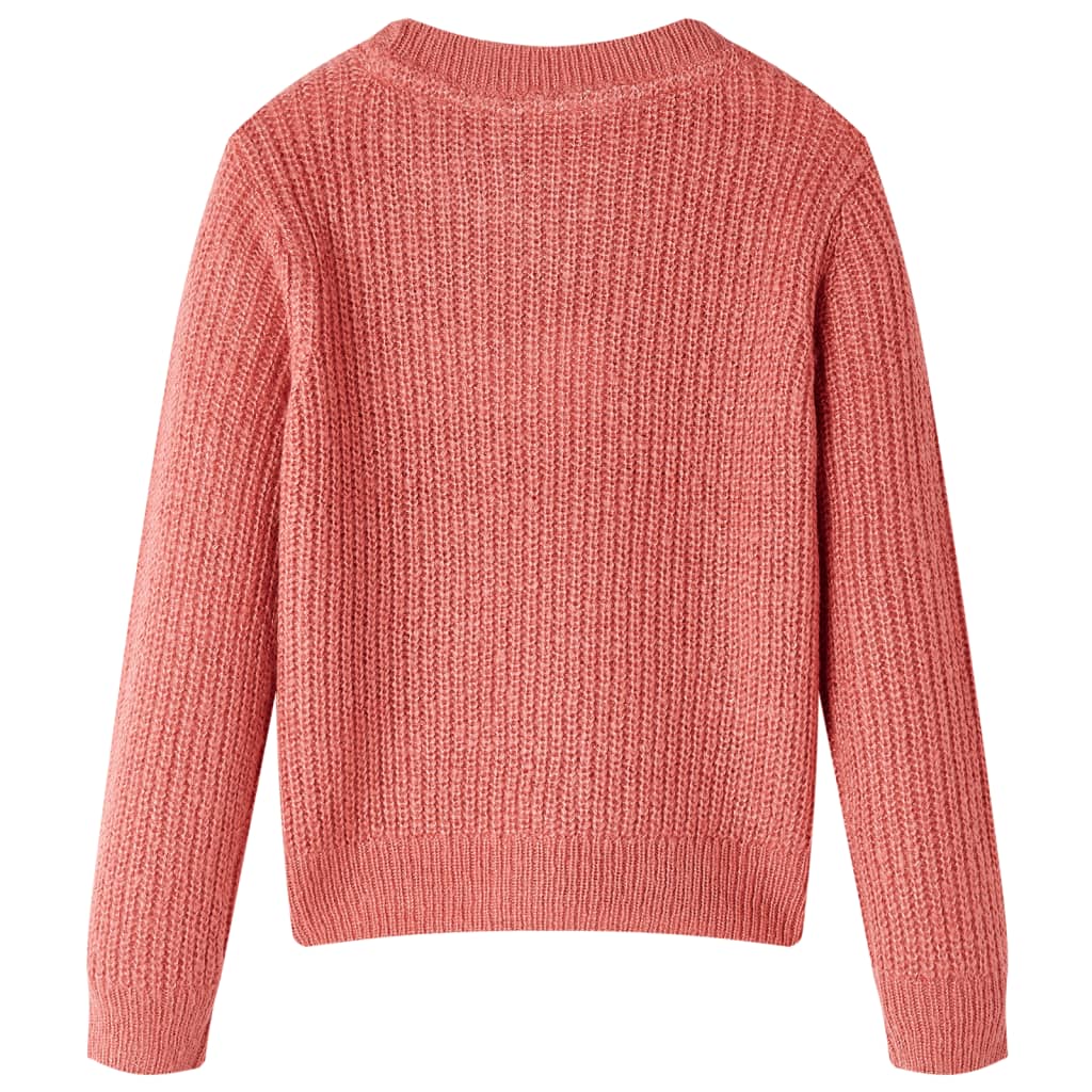 VidaXL Kinderpullover gestrickt 116 mittelrosa