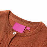 VidaXL Kinderstrickjacke 92 cognacfarben gestrickt