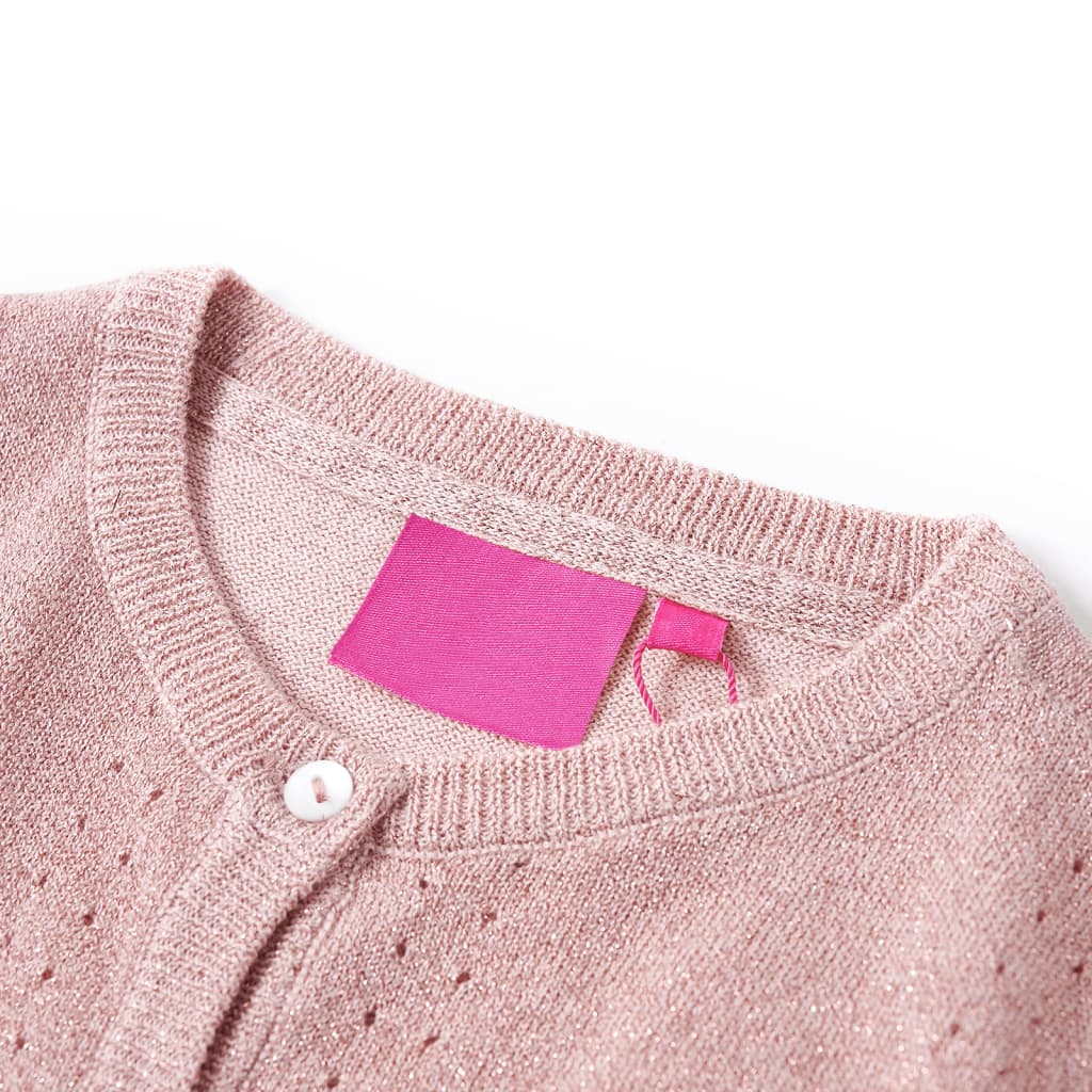 VidaXL Kinderstrickjacke gestrickt 128 Zartrosa