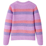 VidaXL Kinderpullover gestrickt mit Streifen 92 Flieder und Rosa