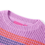 VidaXL Kinderpullover gestrickt mit Streifen 128 Flieder und Rosa