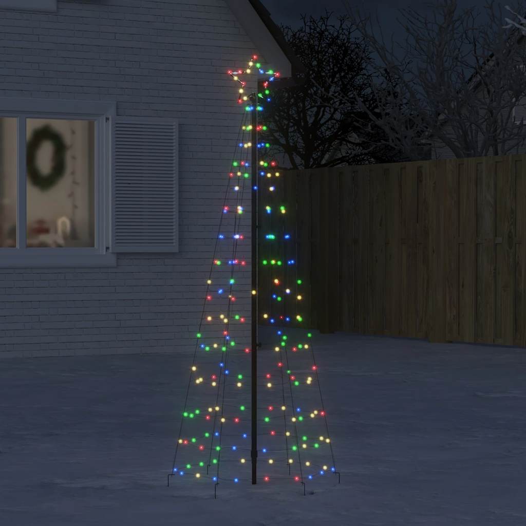 VidaXL LED-Weihnachtsbaum mit Spitzen 220 LEDs bunt 180 cm
