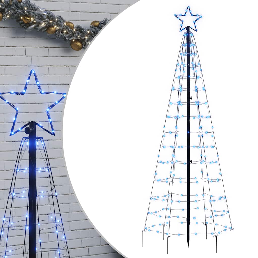 VidaXL Lichtkegel mit Erdspießen 220 blaue LEDs 180 cm