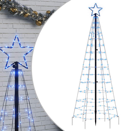 VidaXL Lichtkegel mit Erdspießen 220 blaue LEDs 180 cm