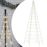 Vidaxxl LED-Weihnachtsbaum am Fahnenmast 200 LEDs warmweiß 180 cm
