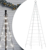 Vidaxxl LED-Weihnachtsbaum am Fahnenmast 200 LEDs kaltweiß 180 cm