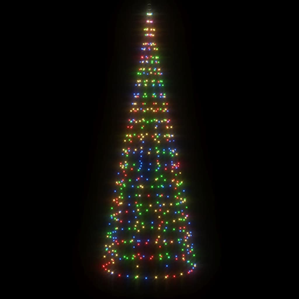 VidaXL LED-Weihnachtsbaum am Fahnenmast 550 LEDs bunt 300 cm
