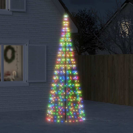 VidaXL LED-Weihnachtsbaum am Fahnenmast 550 LEDs bunt 300 cm