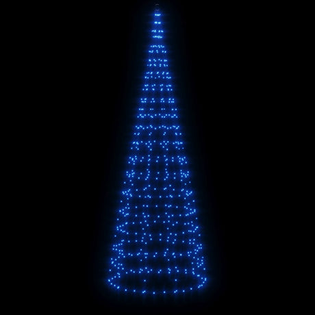 Vidaxxl LED-Weihnachtsbaum am Fahnenmast 550 LEDs 300 cm blau