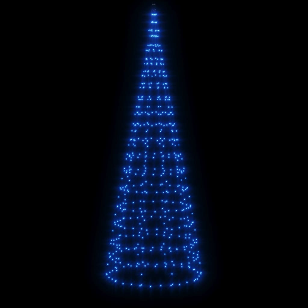 Vidaxxl LED-Weihnachtsbaum am Fahnenmast 550 LEDs 300 cm blau