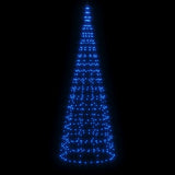 Vidaxxl LED-Weihnachtsbaum am Fahnenmast 550 LEDs 300 cm blau