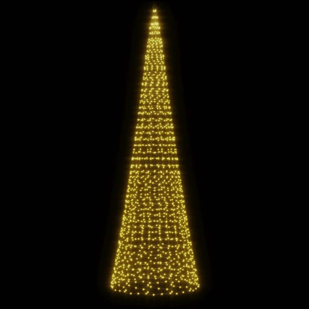 Vidaxl led-kerstboom aan vlaggenmast 1534 leds warm wit 500 cm