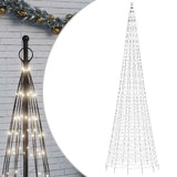 Vidaxxl LED-Weihnachtsbaum am Fahnenmast 1534 LEDs kaltweiß 500 cm