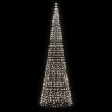 Vidaxxl LED-Weihnachtsbaum am Fahnenmast 1534 LEDs kaltweiß 500 cm