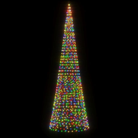 Vidaxxl LED-Weihnachtsbaum am Fahnenmast 1534 LEDs bunt 500 cm