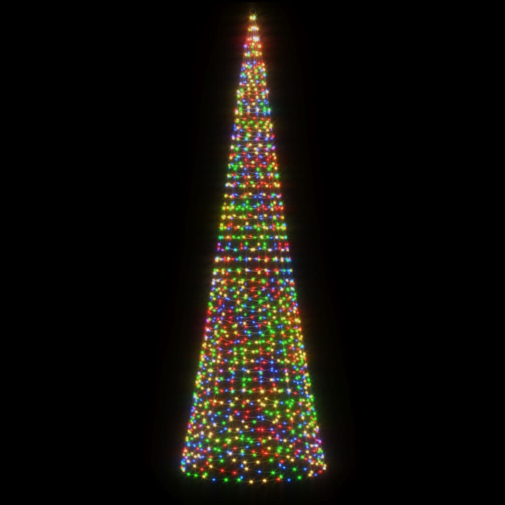 Vidaxxl LED-Weihnachtsbaum am Fahnenmast 1534 LEDs bunt 500 cm