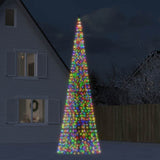Vidaxxl LED-Weihnachtsbaum am Fahnenmast 1534 LEDs bunt 500 cm